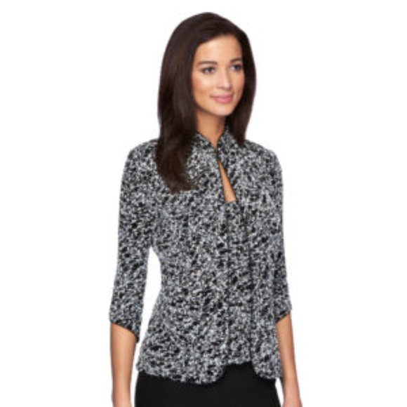 2 Piece Alex Evenings Glitter Knit Top & Cover Set - Picture 2 of 8